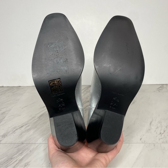 Tory Burch Western Silver Metallic Leather Bootie 5 1/2 M - Picture 15 of 16